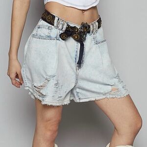 POL OVERSIZED DENIM SHORTS